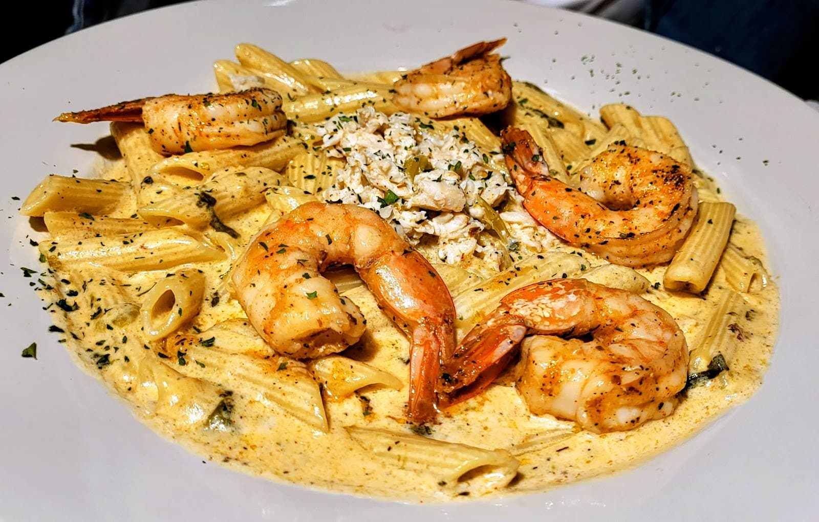 Seafood pasta at Ember & Oak Prime in Southaven