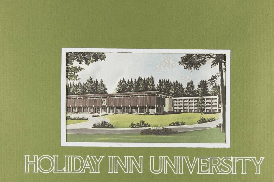 Archival Holiday Inn University campus brochure cover