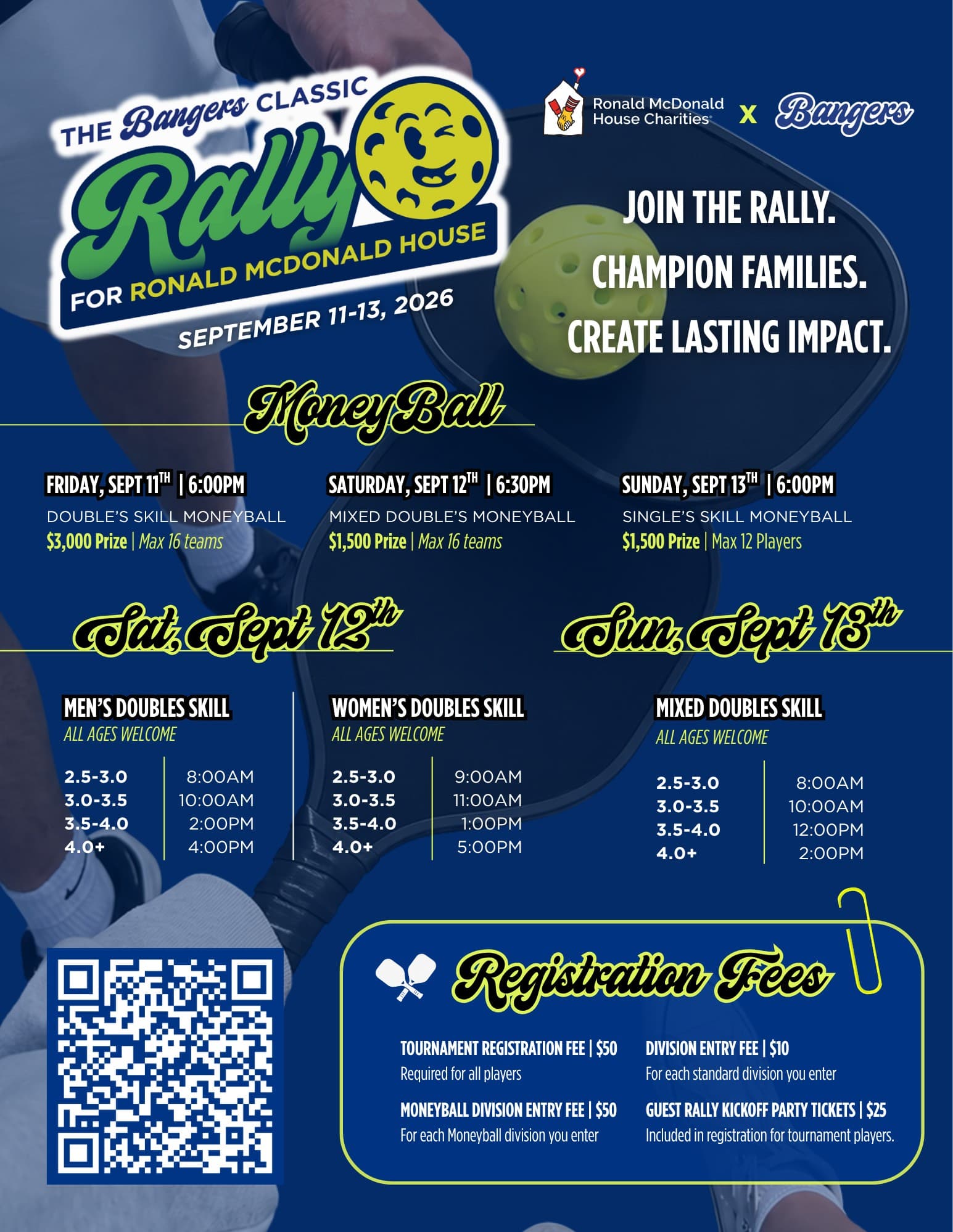 Bangers Pickleball Tournament Ronald McDonald House Sept 11-13