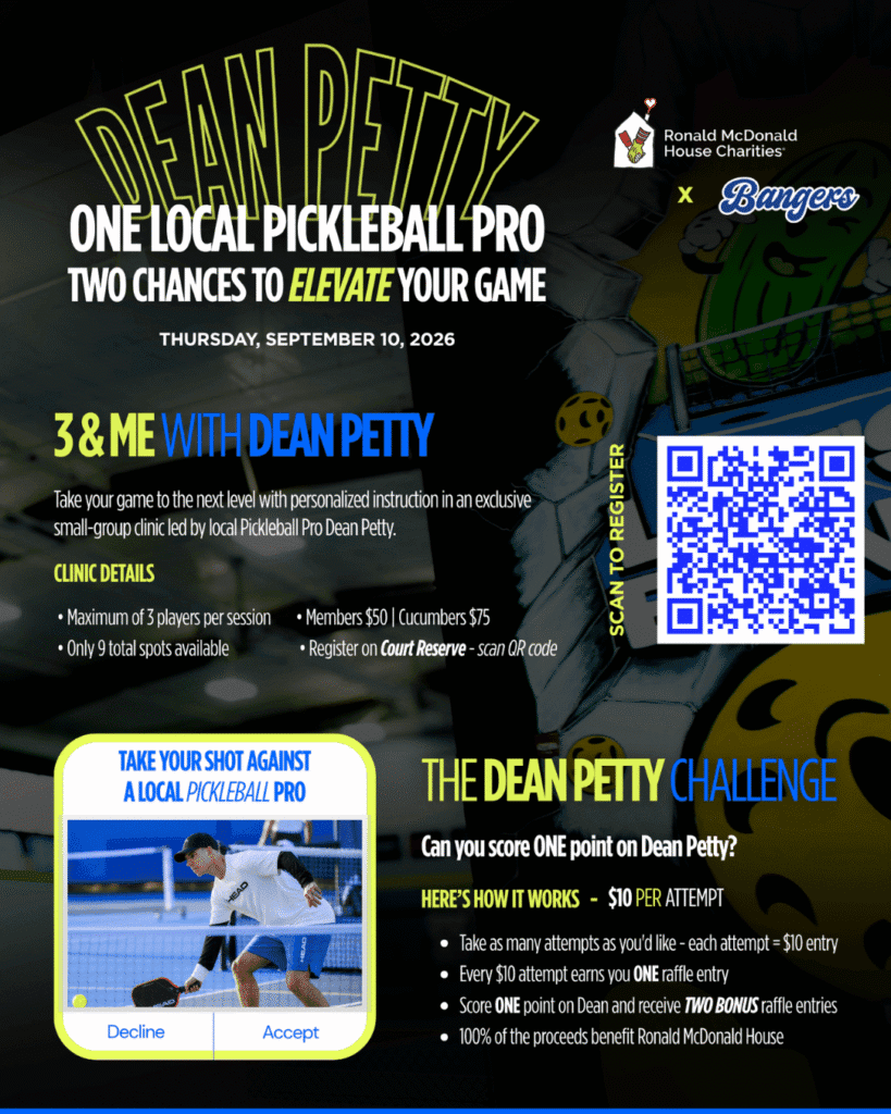 Bangers Pickleball Tournament Ronald McDonald House Sept 11-13