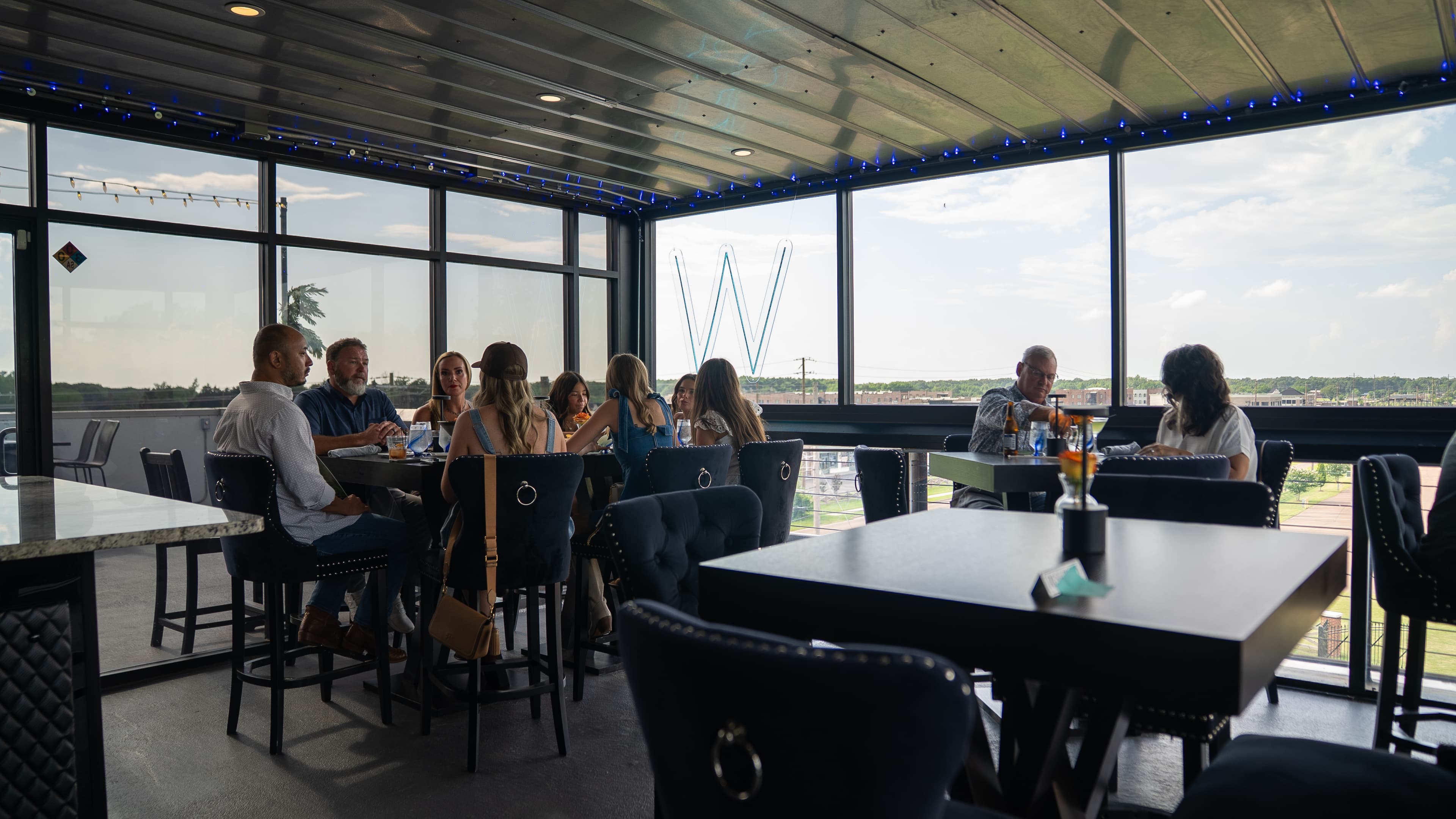 Rooftop dining at Wardford's Rooftop Grille in Southaven